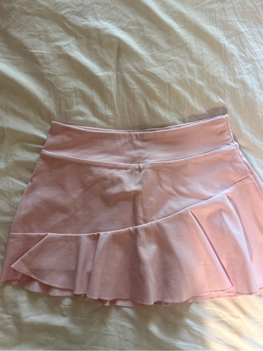 Forever 21 Light Pink Ruffle Hem Skater Skirt